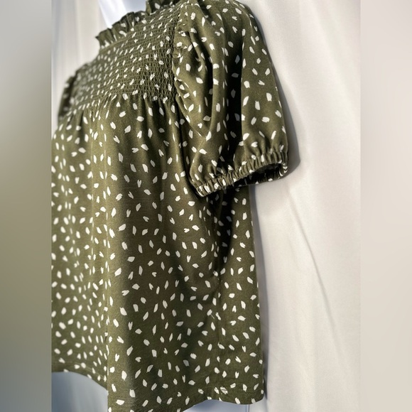 LOFT Green Boxy Blouse with Peter Pan Collar(822) - Picture 5 of 10